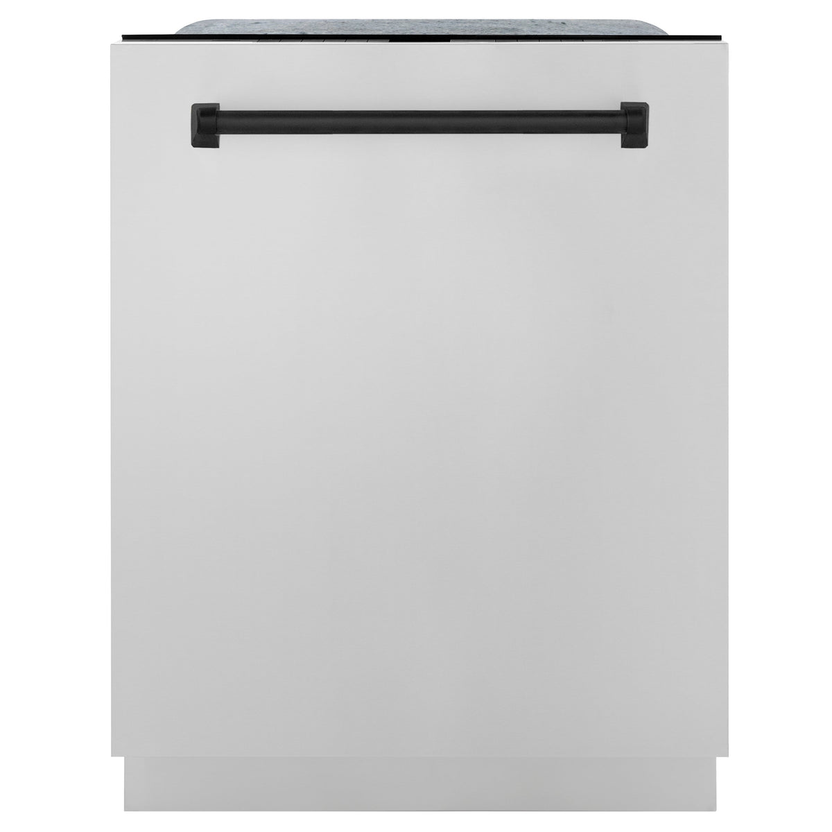 ZLINE Autograph Edition 36 in. Kitchen Package with Stainless Steel Dual Fuel Range, Range Hood, Dishwasher and Refrigerator Including External Water Dispenser with Matte Black Accents (4AKPR-RARHDWM36-MB)