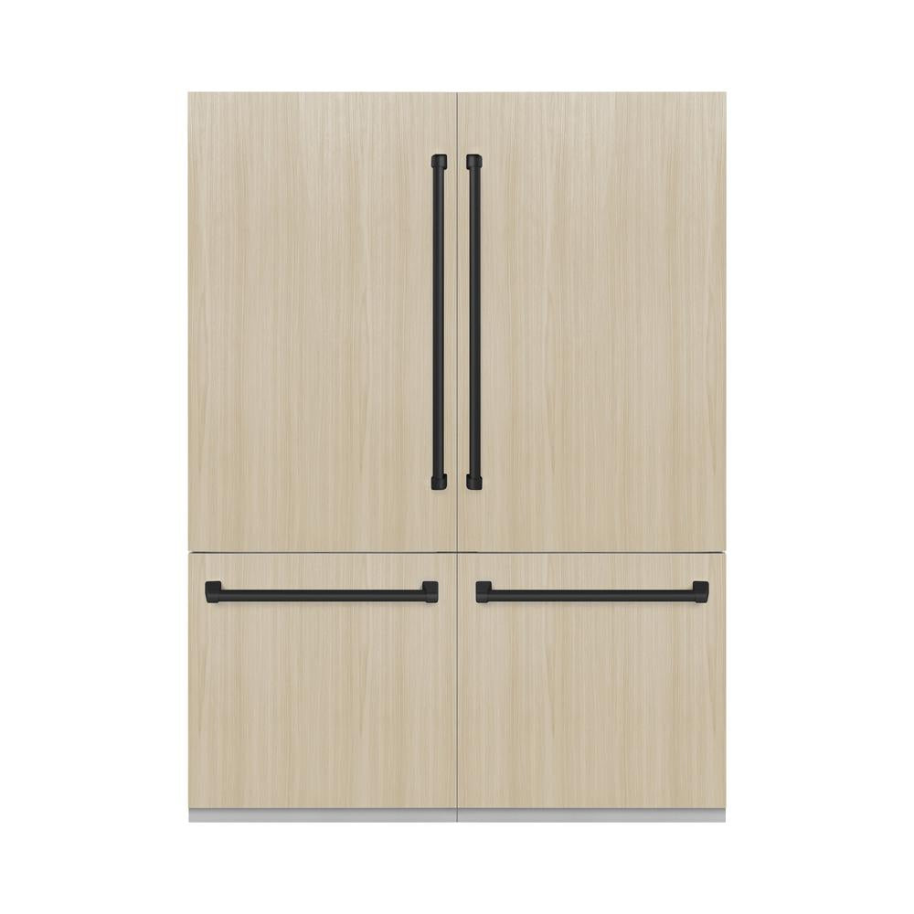 ZLINE Autograph Edition 60 in. 32.2 cu. ft. Panel Ready French Door Built-In Bottom Freezer Refrigerator with Water Dispenser and Ice Maker with Matte Black Accents (RBIVZ-60-MB)