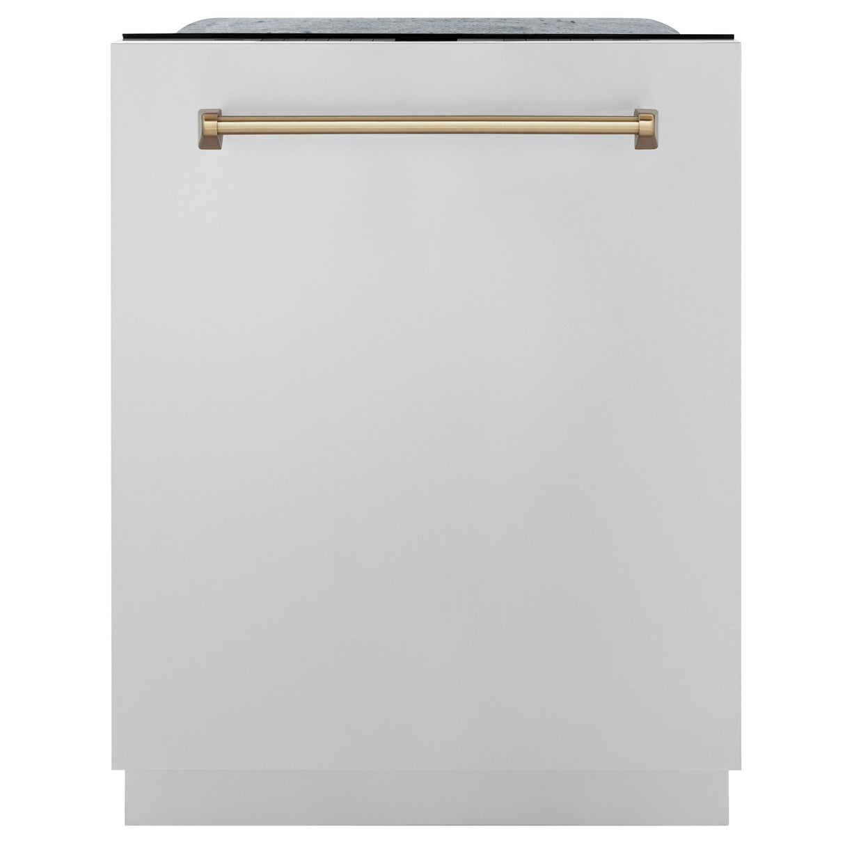 ZLINE Autograph Edition 24 in. Monument Series 3rd Rack Top Touch Control Tall Tub Dishwasher in Stainless Steel with Champagne Bronze Handle, 45dBa (DWMTZ-304-24-CB)