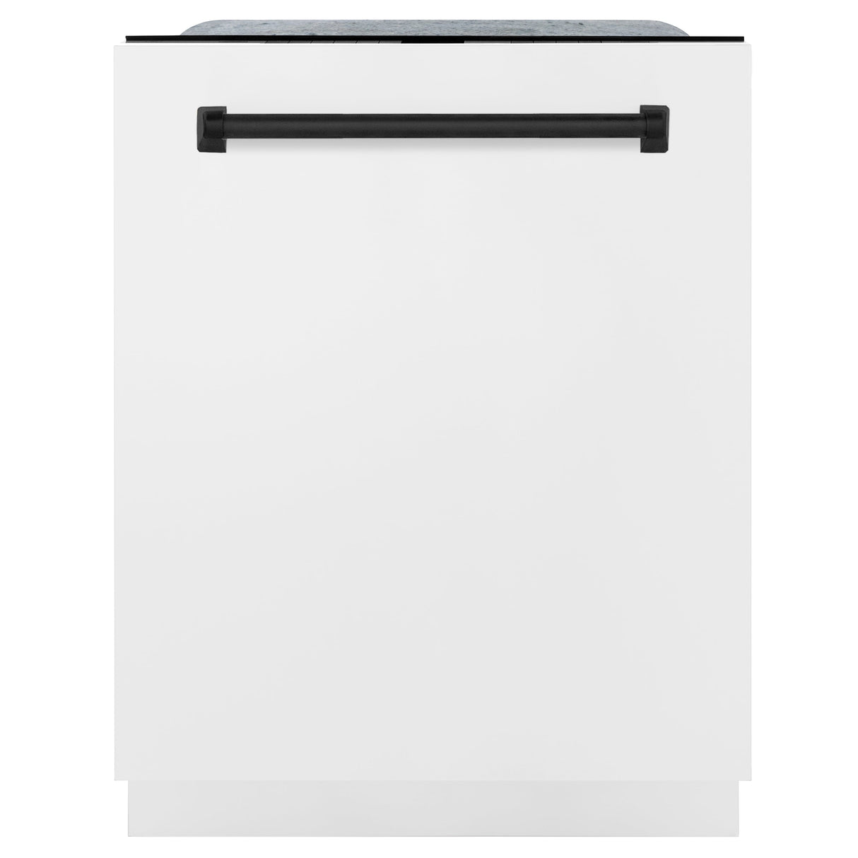 ZLINE Autograph Edition 24 in. Monument Series 3rd Rack Top Touch Control Tall Tub Dishwasher in White Matte with Matte Black Accent Handle, 45dBa (DWMTZ-WM-24-MB)