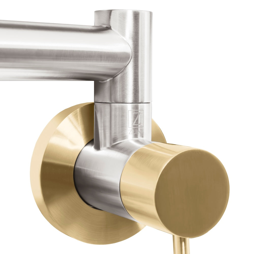 ZLINE Autograph Edition Gemini Pot Filler in Brushed Nickel and Champagne Bronze (GEM-FPF-ZBNCB)