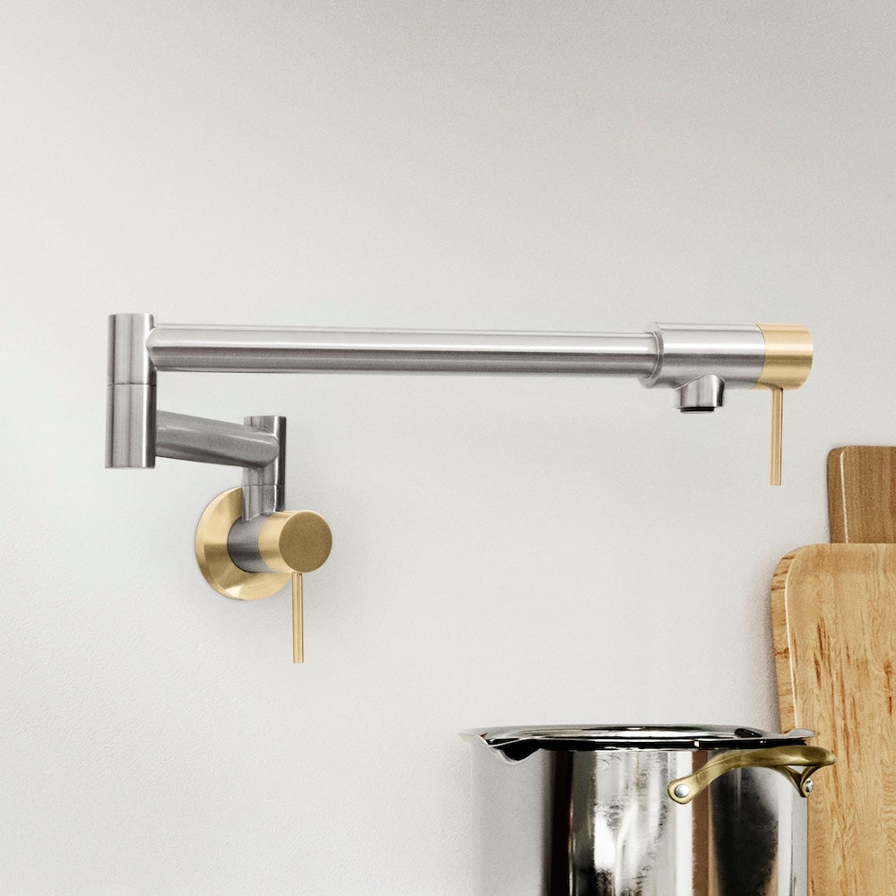 ZLINE Autograph Edition Gemini Pot Filler in Brushed Nickel and Champagne Bronze (GEM-FPF-ZBNCB)