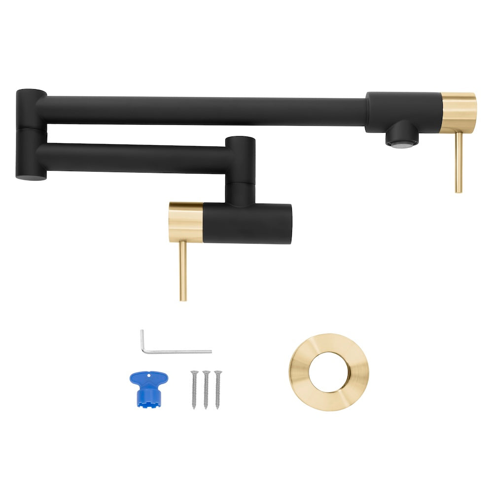 ZLINE Autograph Edition Gemini Pot Filler in Matte Black and Champagne Bronze (GEM-FPF-ZMBCB)