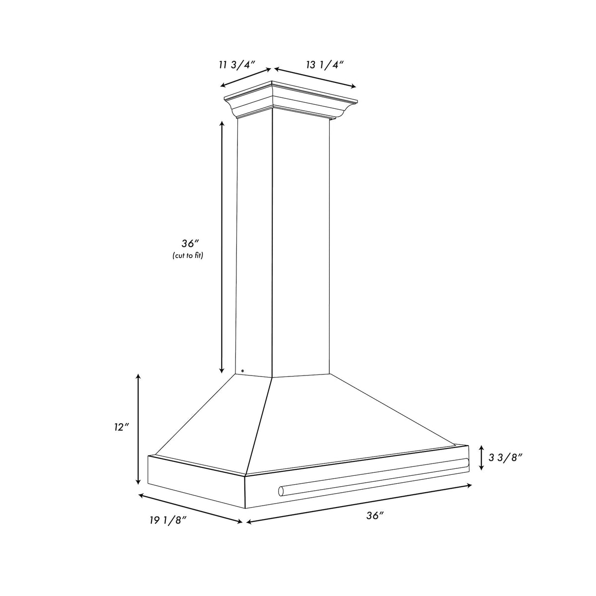 ZLINE Autograph Edition Stainless Steel Range Hood with Black Matte Shell (KB4STZ-BLM-G)