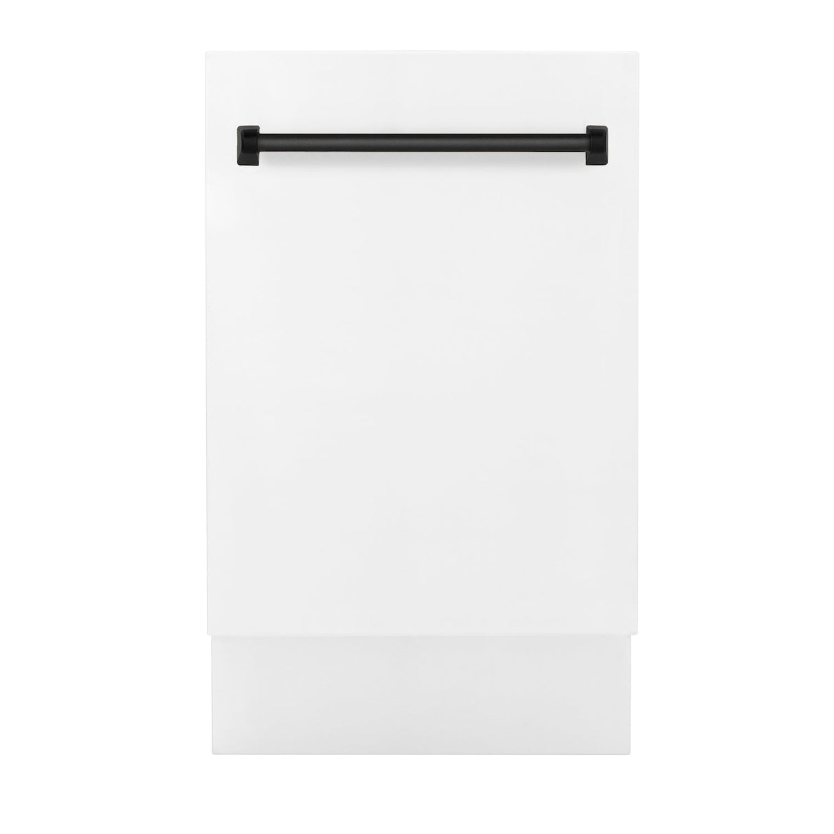 ZLINE Autograph Edition 18 in. Compact 3rd Rack Top Control Dishwasher in White Matte with Matte Black Accent Handle, 51dBa (DWVZ-WM-18-MB)