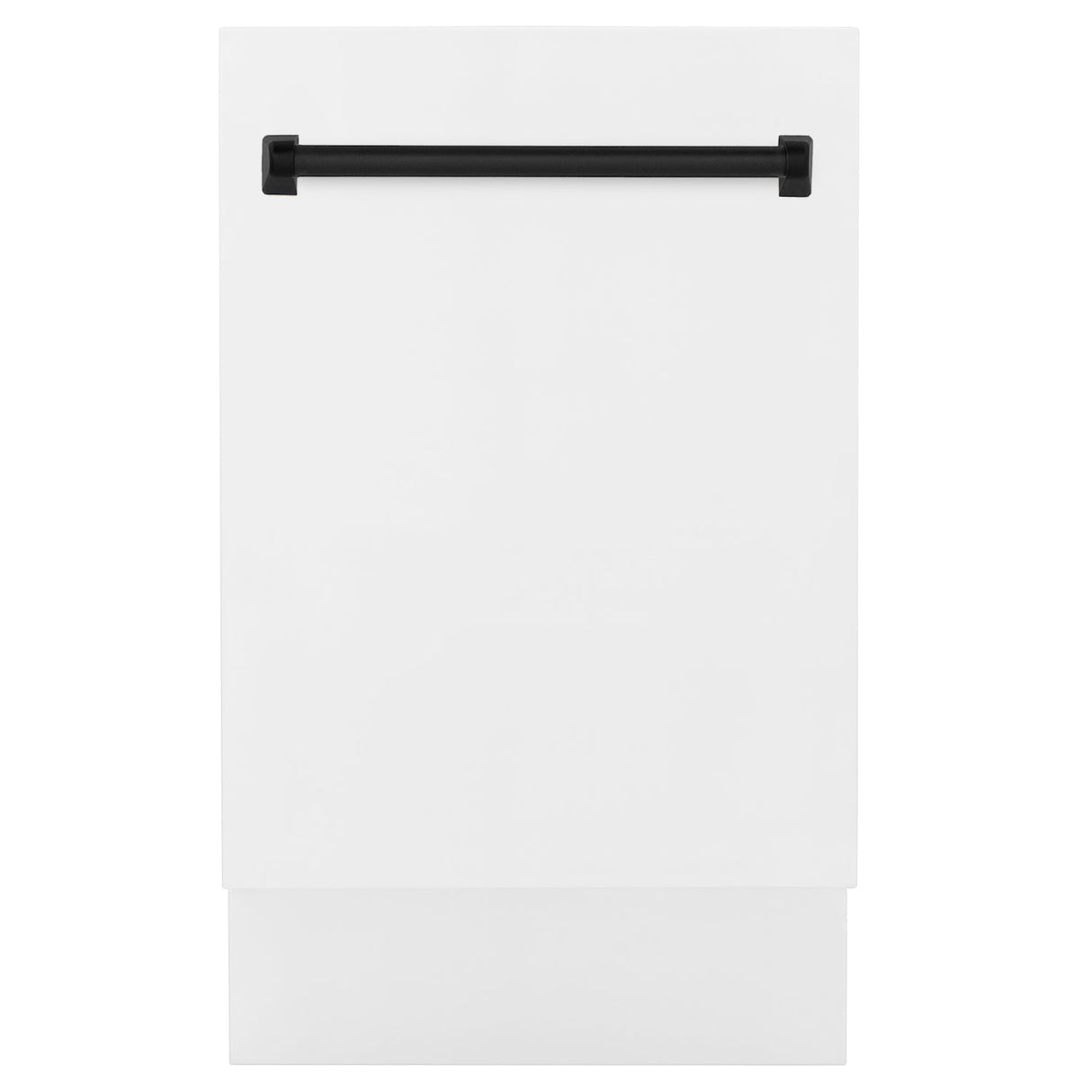 ZLINE Autograph Edition 18 in. Compact 3rd Rack Top Control Dishwasher in White Matte with Matte Black Accent Handle, 51dBa (DWVZ-WM-18-MB)