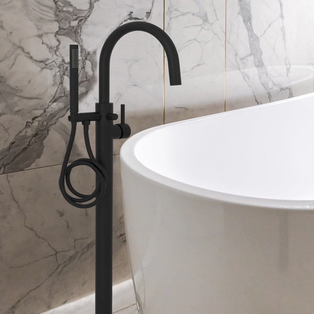 ZLINE Emerald Bay Bath Tub Filler with Hand Shower in Matte Black (EMBY-BTF-MB)