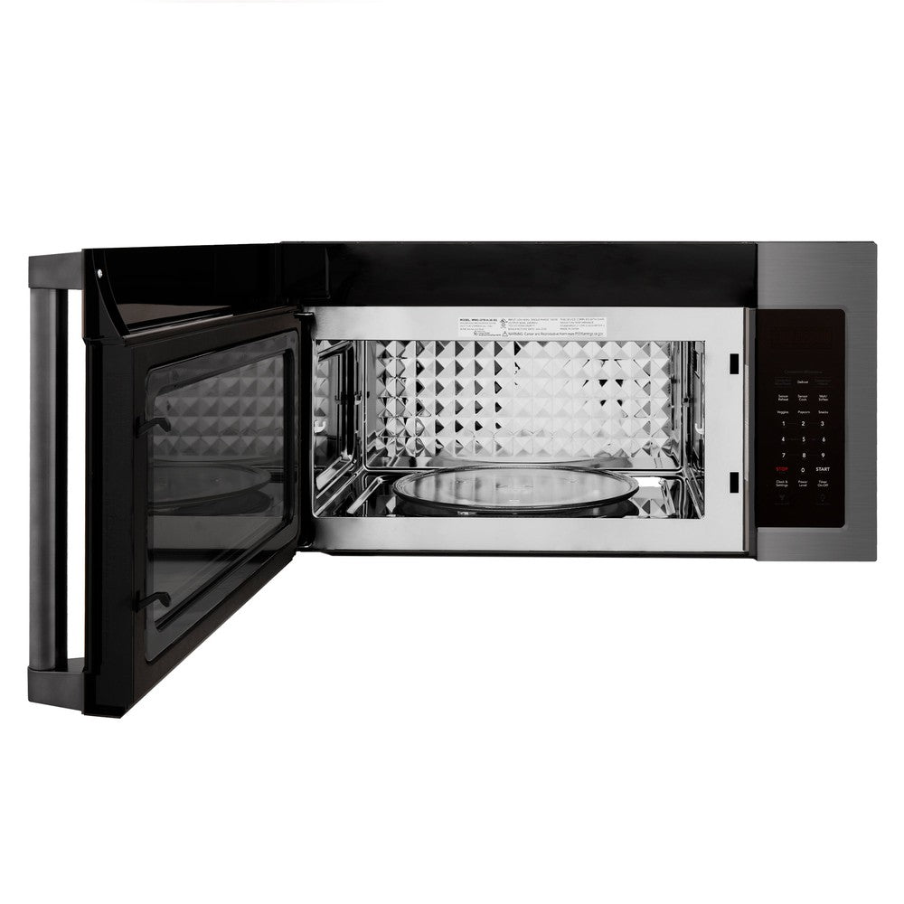 ZLINE Kitchen Package with Black Stainless Steel Refrigerator, 30 in. Dual Fuel Range and 30 in. Traditional Over the Range Microwave (3KPR-RABOTRH30)