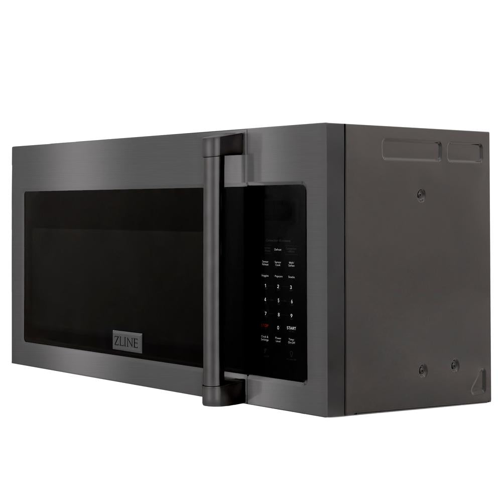 ZLINE Kitchen Package with 30 in. Black Stainless Steel Rangetop and 30 in. Over The Range Microwave with Traditional Handle (2KP-RTBOTRH30)