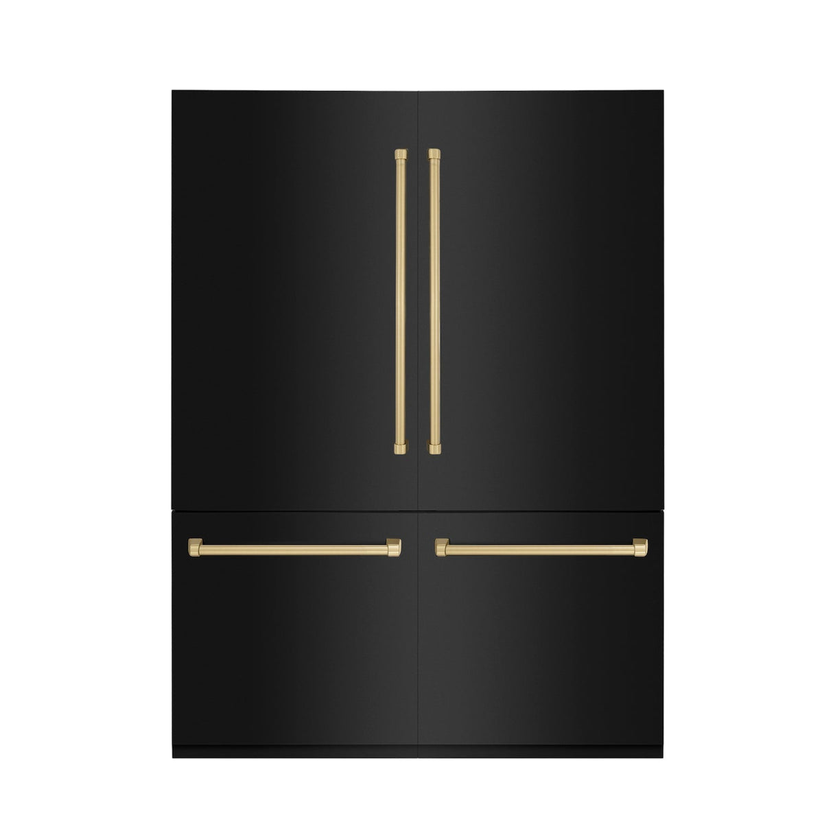 ZLINE Autograph Edition 60 in. 32.2 cu. ft. French Door Built-In Bottom Freezer Refrigerator with Water Dispenser and Ice Maker in Black Stainless Steel with Champagne Bronze Accents (RBIVZ-BS-60-CB)