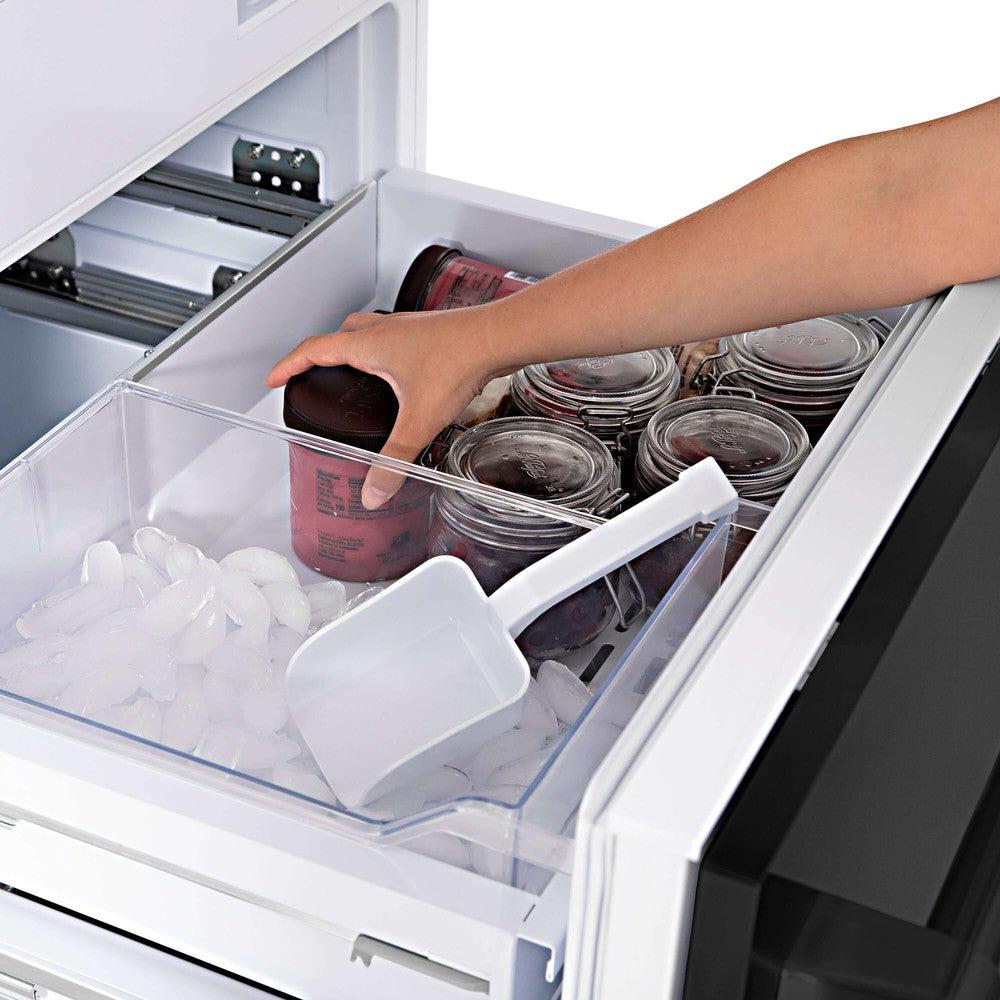 ZLINE 30 in. 16.1 cu. ft. Built-In Bottom Freezer Refrigerator with Water Dispenser and Ice Maker in Black Stainless Steel (RBIV-BS-30)