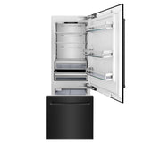 ZLINE 30 in. 16.1 cu. ft. Built-in 2-Door Bottom Freezer Refrigerator with Internal Water and Ice Dispenser in Black Stainless Steel (RBIV-BS-30)