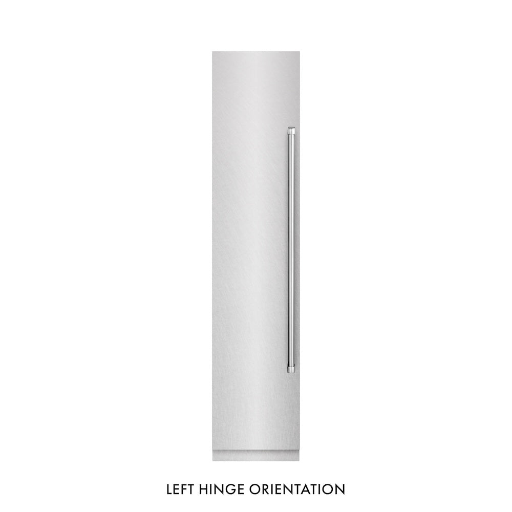 ZLINE 18 in. 8.6 cu. ft. Left Hinge Column Freezer in DuraSnow® Stainless Steel with Graphite Gray Interior (RCFVL-SN-18)