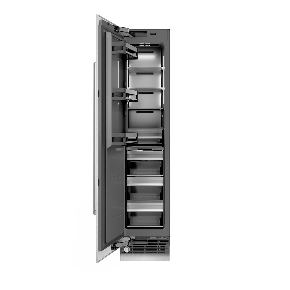 ZLINE 18 in. 8.6 cu. ft. Left Hinge Column Freezer in DuraSnow® Stainless Steel with Graphite Gray Interior (RCFVL-SN-18)
