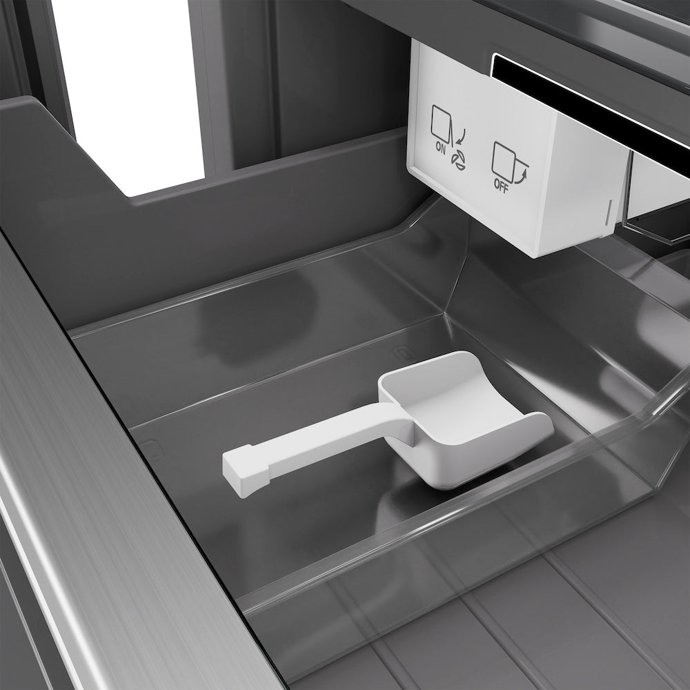 ZLINE Autograph Edition 18 in. 8.6 cu. ft. Left Hinge Column Freezer in DuraSnow® Stainless Steel with Graphite Gray Interior and Polished Gold Accents (RCFVLZ-SN-18-G)