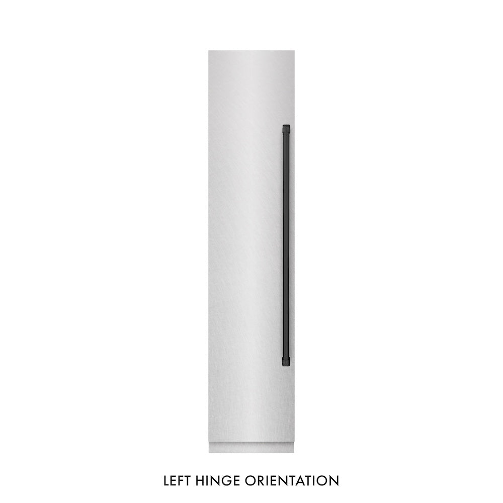 ZLINE Autograph Edition 18 in. 8.6 cu. ft. Left Hinge Column Freezer in White Matte with Graphite Gray Interior and Champagne Bronze Accents (RCFVLZ-WM-18-CB)