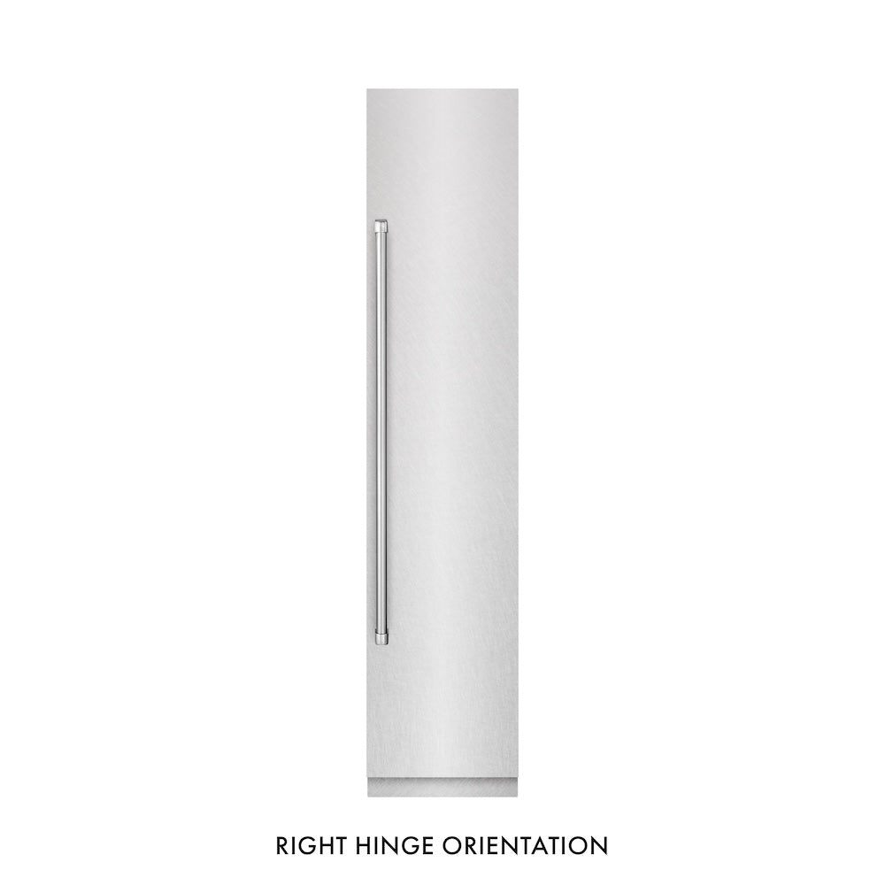 ZLINE 18 in. 8.6 cu. ft. Right Hinge Column Freezer in DuraSnow® Stainless Steel with Graphite Gray Interior (RCFVR-SN-18)