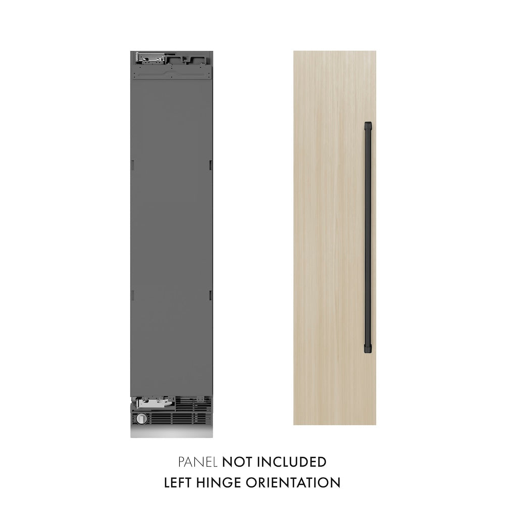ZLINE Autograph Edition 18 in. 8.6 cu. ft. Panel Ready Left Hinge Column Freezer with Graphite Gray Interior and Matte Black Accents (RBCFVLZ-18-MB)
