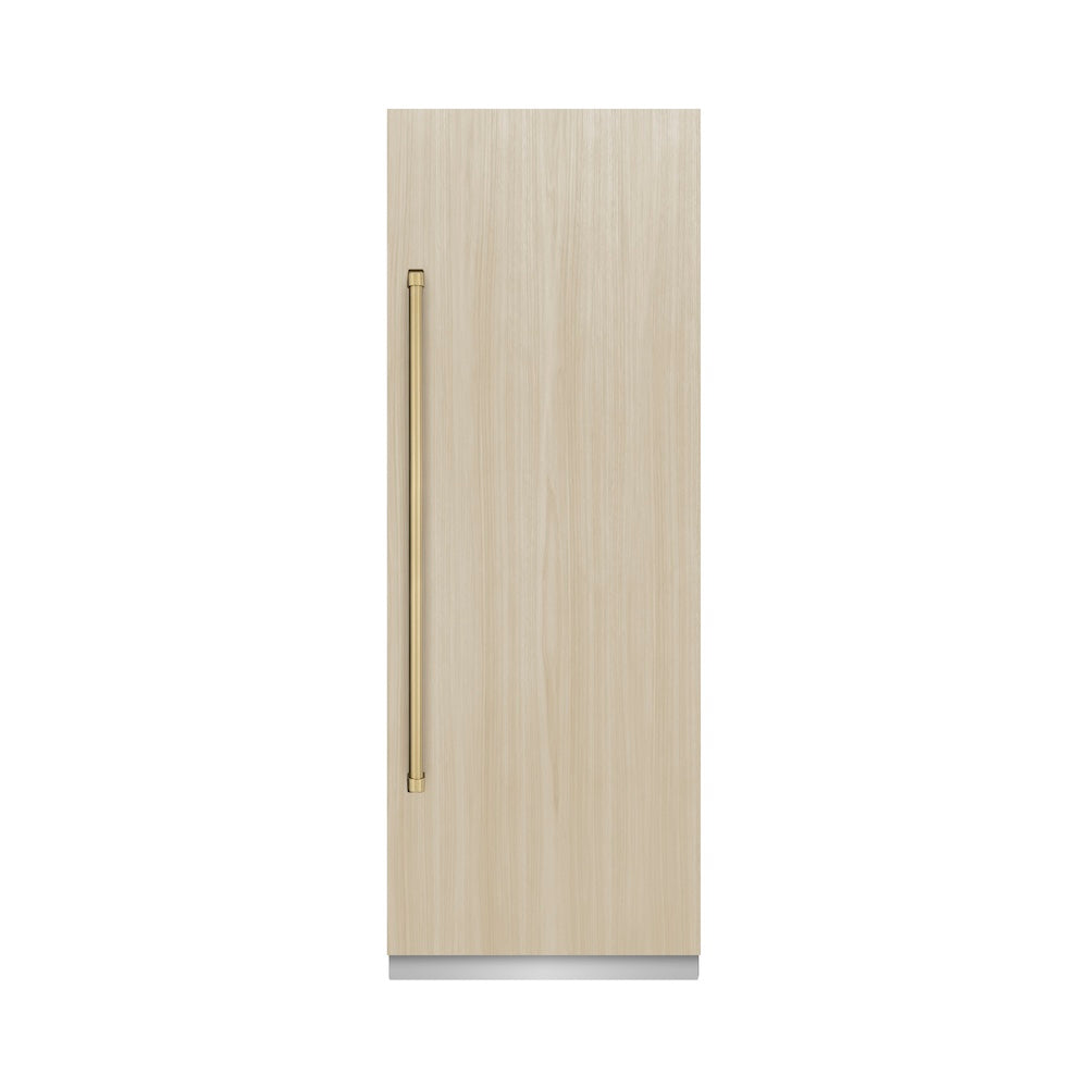 ZLINE Autograph Edition 30 in. 16.7 cu. ft. Panel Ready Column Refrigerator with Graphite Gray Interior and Champagne Bronze Accents (RBCRVZ-30-CB)