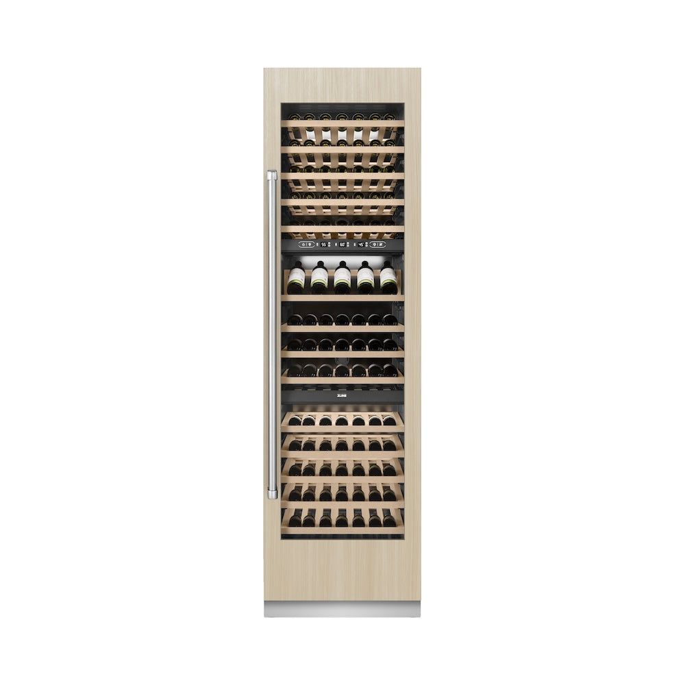 ZLINE 24 in. 12.4 cu. ft. Triple Zone 100 Bottle Panel Ready Column Wine Cooler (RBCWV-24)