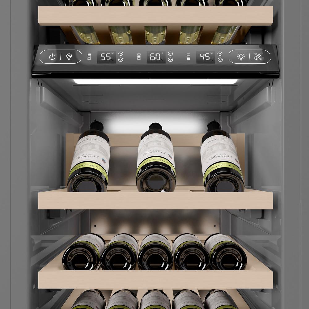 ZLINE 18 in. 9.0 cu. ft. Triple Zone 68 Bottle Panel Ready Right Hinge Column Wine Cooler (RBCWVR-18)