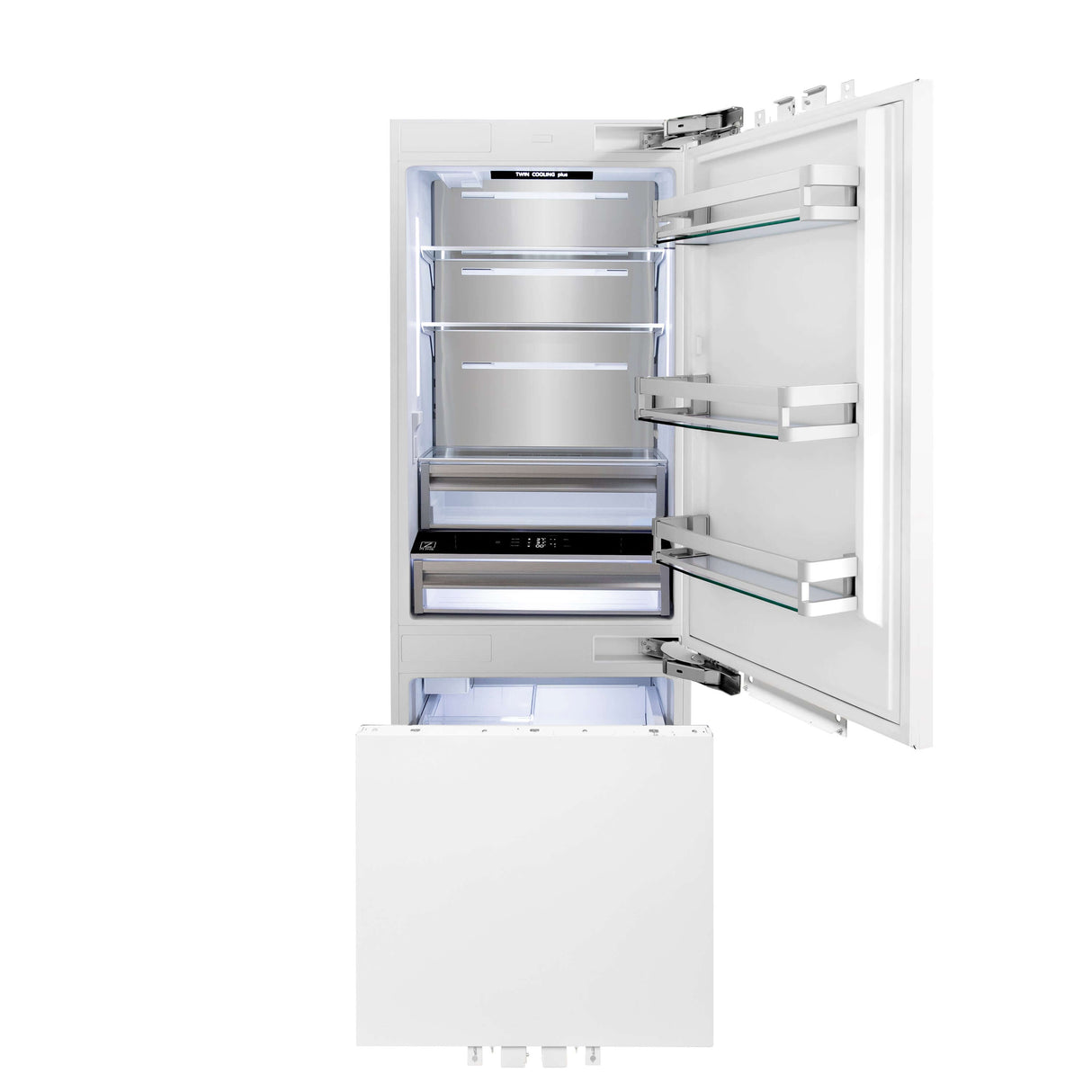 ZLINE 30 in. 16.1 cu. ft. Panel Ready Built-In Bottom Freezer Refrigerator with Water Dispenser and Ice Maker (RBIV-30)