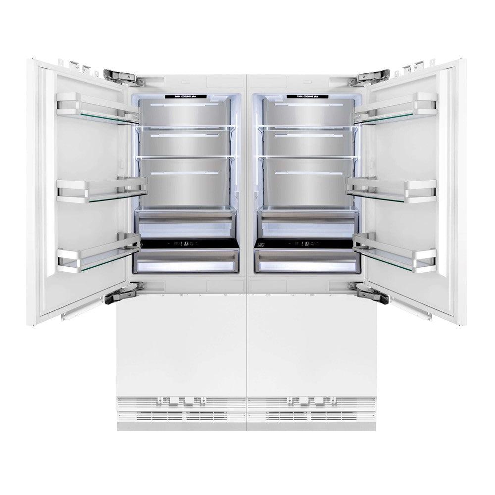 ZLINE 60 in. 32.2 cu. ft. Panel Ready French Door Built-In Bottom Freezer Refrigerator with Water Dispensers and Ice Makers (RBIV-60)