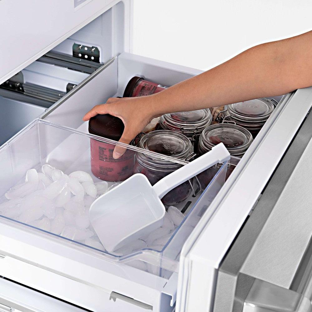 ZLINE 30 in. 16.1 cu. ft. Built-In Bottom Freezer Refrigerator with Water Dispenser and Ice Maker in DuraSnow® Stainless Steel (RBIV-SN-30)