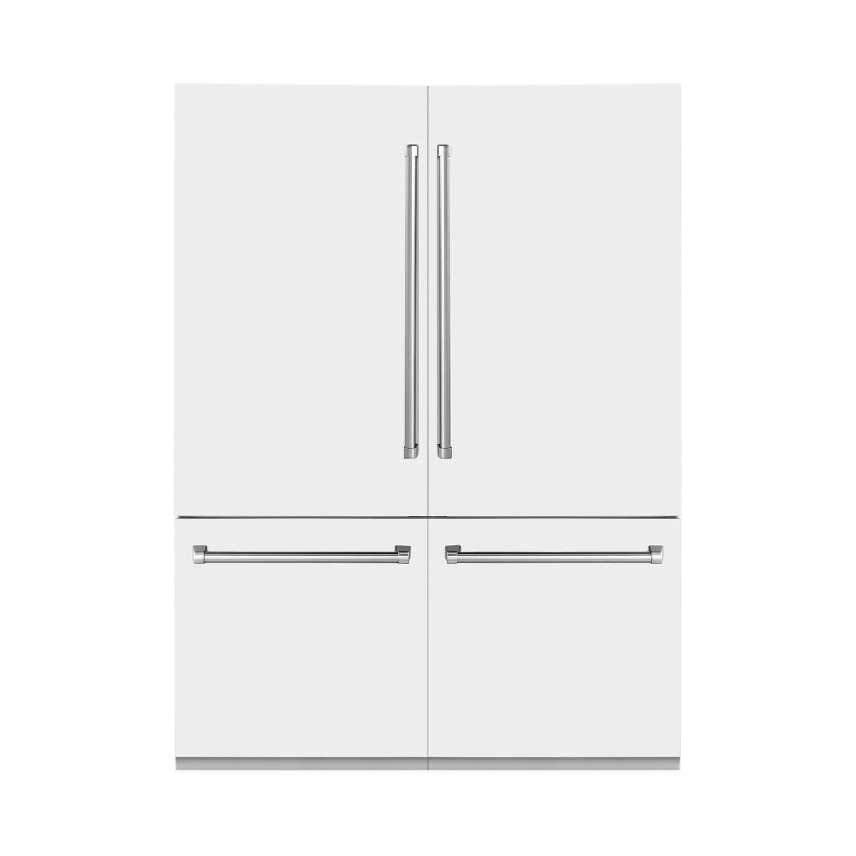 ZLINE 60 in. 32.2 cu. ft. French Door Built-In Bottom Freezer Refrigerator with Water Dispensers and Ice Makers in White Matte (RBIV-WM-60)