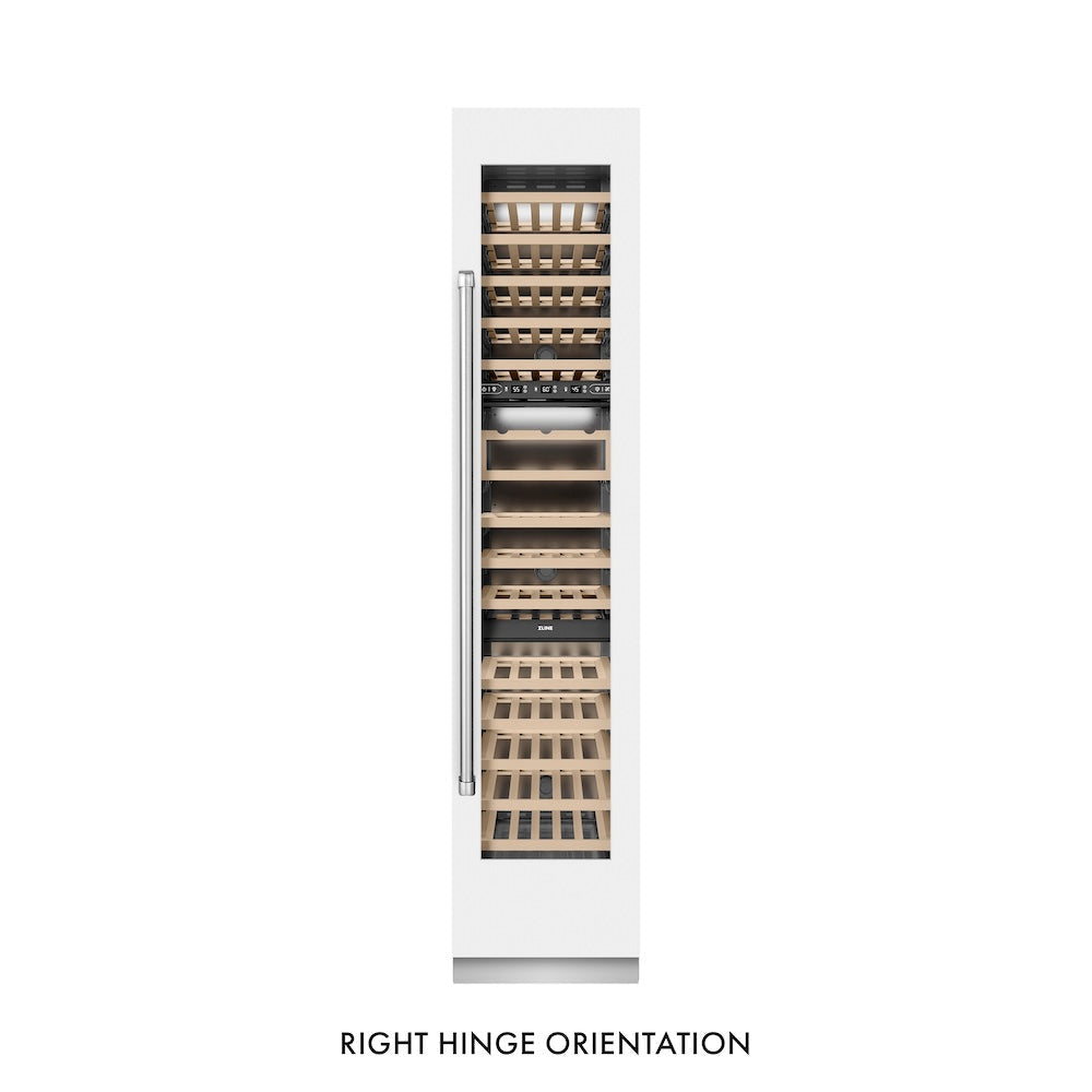 ZLINE 18 in. 9.0 cu. ft. Triple Zone 68 Bottle Right Hinge Column Wine Cooler in White Matte (RCWVR-WM-18)