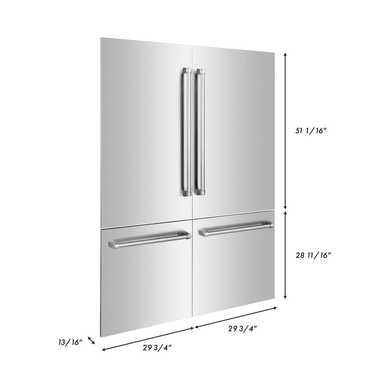 ZLINE 60 in. Refrigerator Panels and Handles in Stainless Steel for Built-in Refrigerators (RPBIV-304-60)