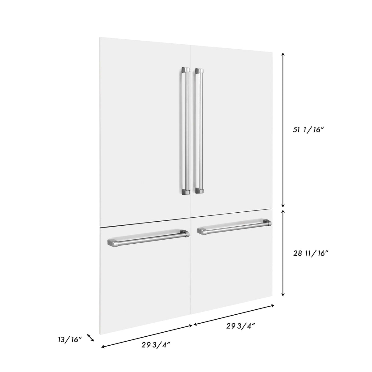 ZLINE 60 in. Refrigerator Panels and Handles in White Matte for Built-in Refrigerators (RPBIV-WM-60)