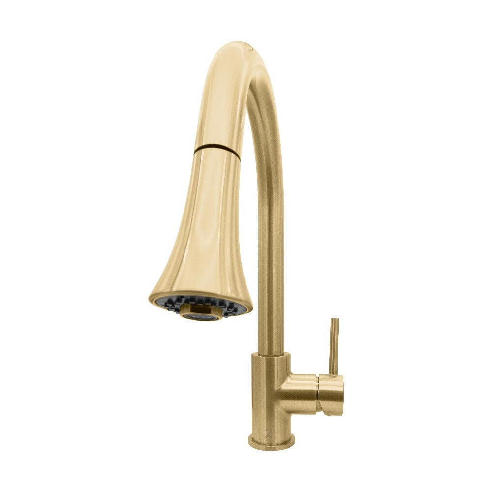 ZLINE Edison Pull Down Single Handle Kitchen Faucet in Champagne Bronze (EDS-KF-CB)