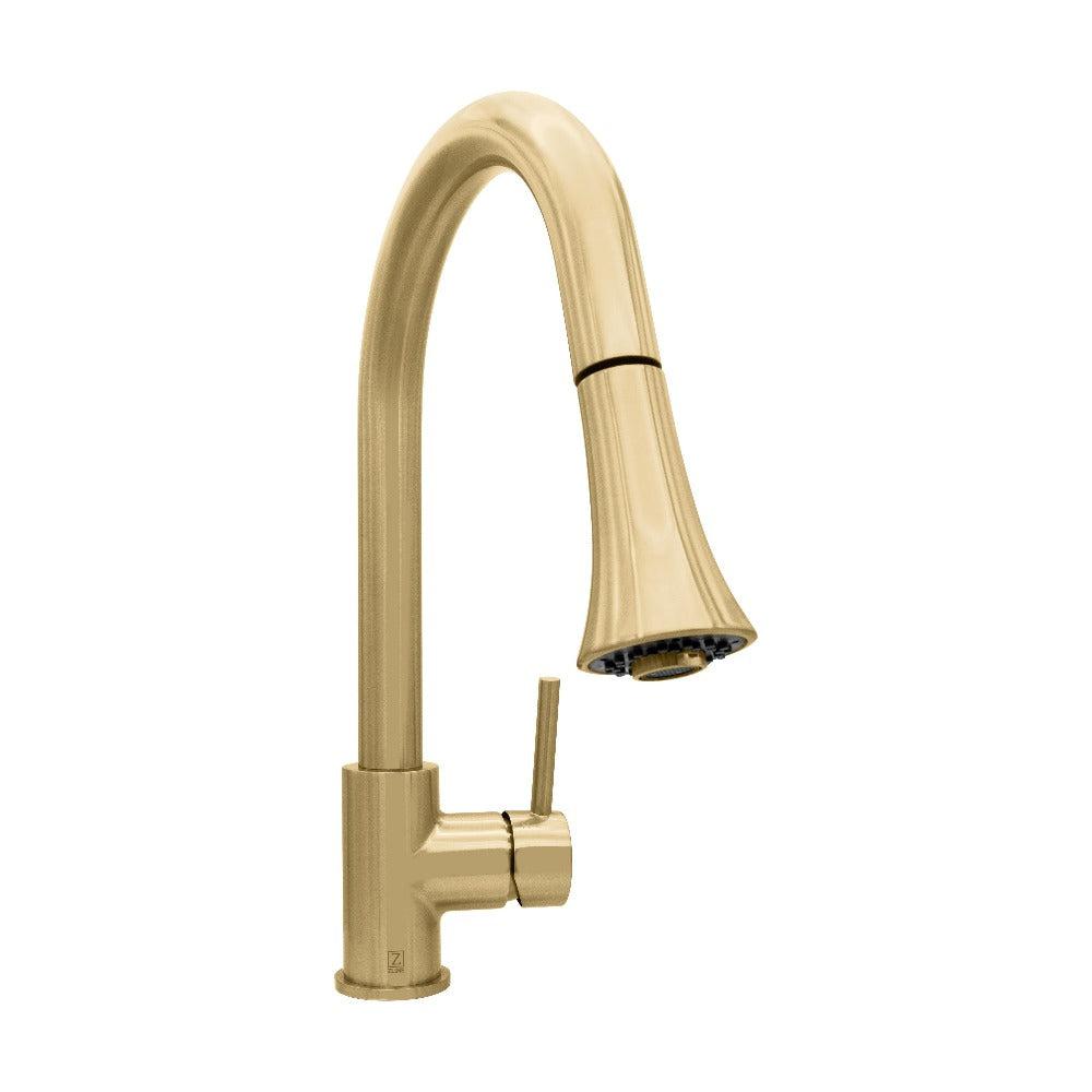 ZLINE Edison Pull Down Single Handle Kitchen Faucet in Champagne Bronze (EDS-KF-CB)
