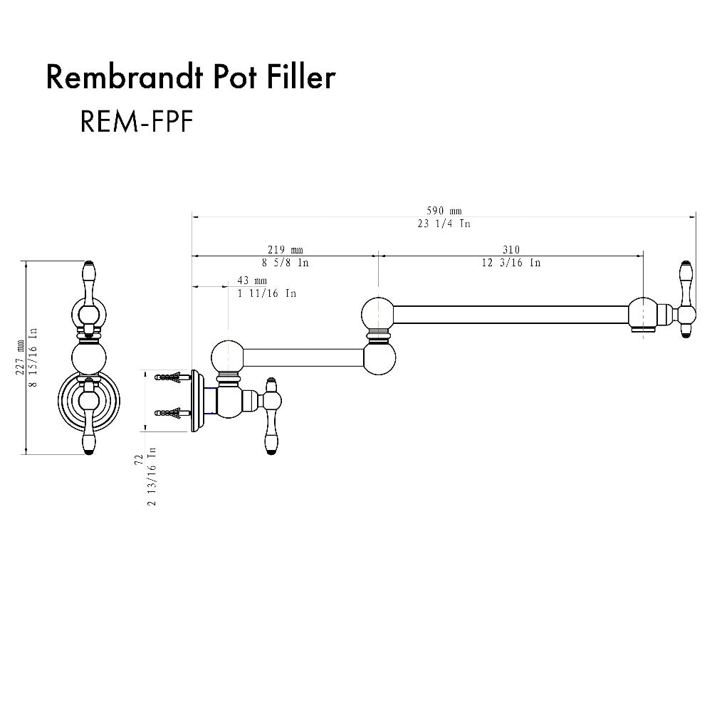ZLINE Rembrandt Pot Filler in Champagne Bronze (REM-FPF-CB)