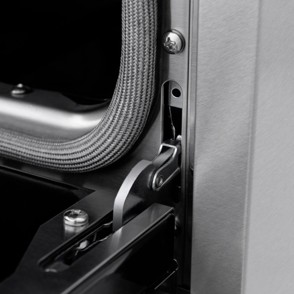 ZLINE Autograph Edition 30 in. 4.2 cu. ft. Classic Dual Fuel Range with 4 Burner Gas Cooktop and Electric Convection Oven in DuraSnow® Stainless Steel with White Matte Door and Matte Black Accents (CDRSZ-WM-30-MB)