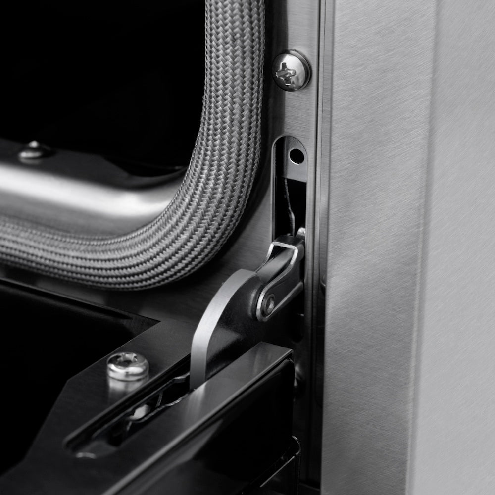 ZLINE Autograph Edition 36 in. 5.2 cu. ft. Classic Gas Range with 6 Burner Cooktop and Convection Gas Oven in DuraSnow® Stainless Steel with Black Matte Door and Polished Gold Accents (CGRSZ-BLM-36-G)