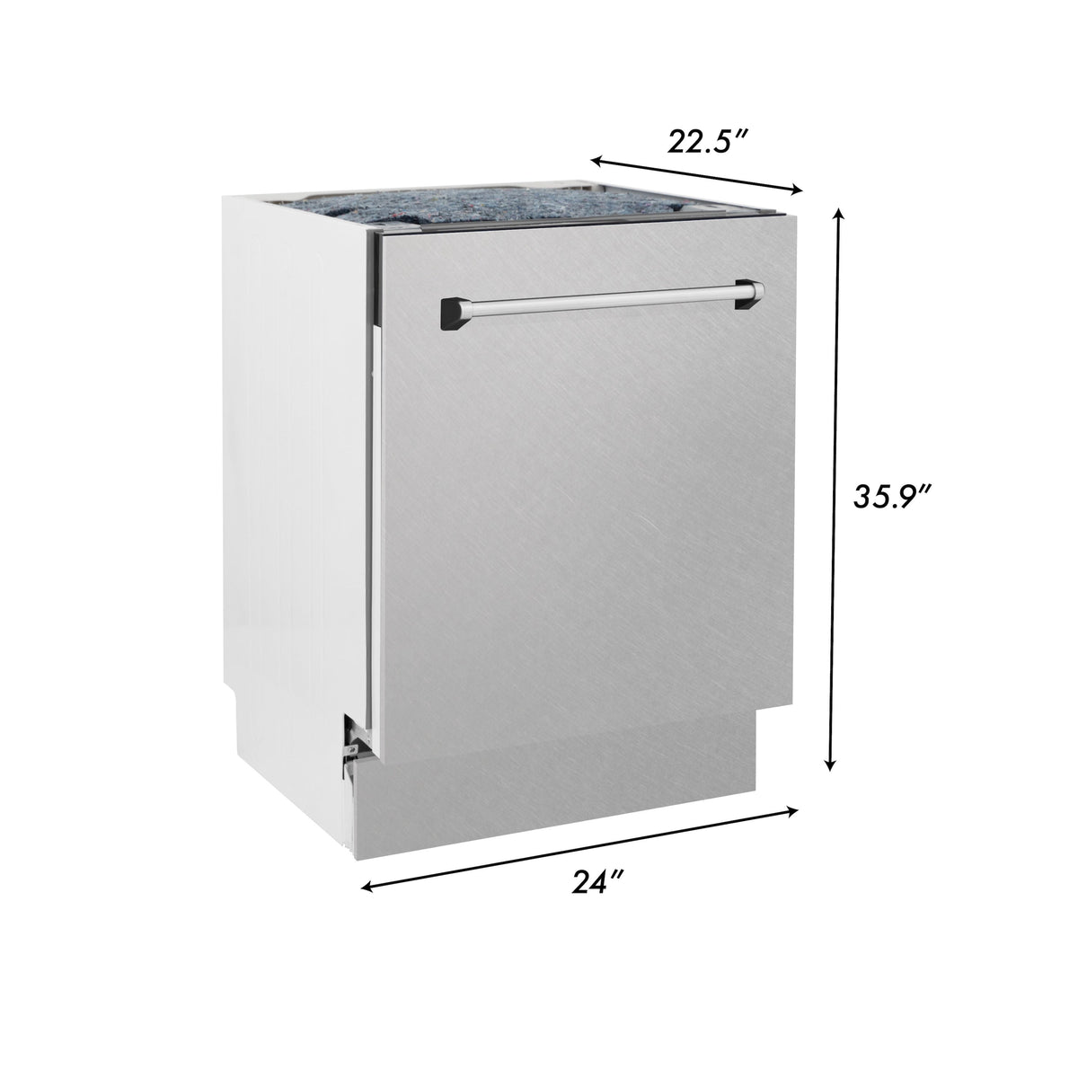 ZLINE 48 in. Kitchen Package with DuraSnow Stainless Dual Fuel Range, Ducted Vent Range Hood and Tall Tub Dishwasher (3KP-RASRH48-DWV)