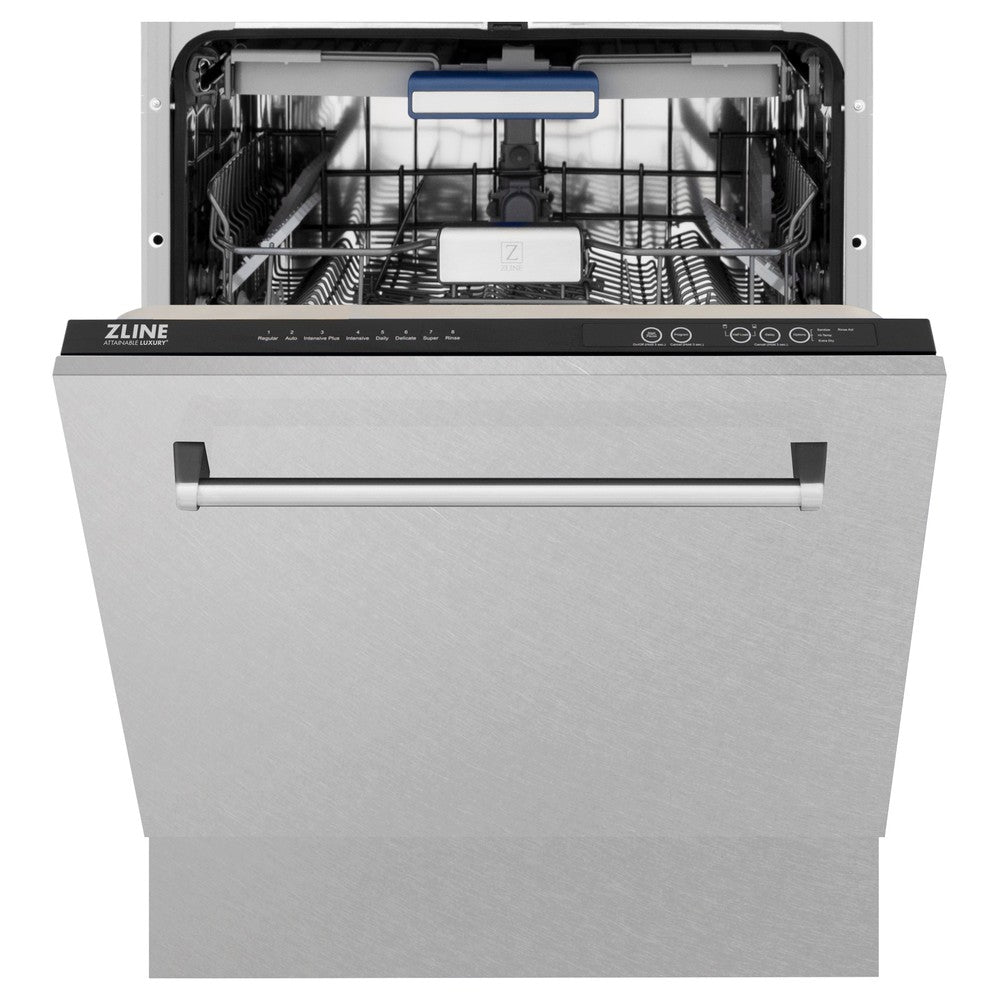 ZLINE 48 in. Kitchen Package with DuraSnow Stainless Dual Fuel Range, Ducted Vent Range Hood and Tall Tub Dishwasher (3KP-RASRH48-DWV)