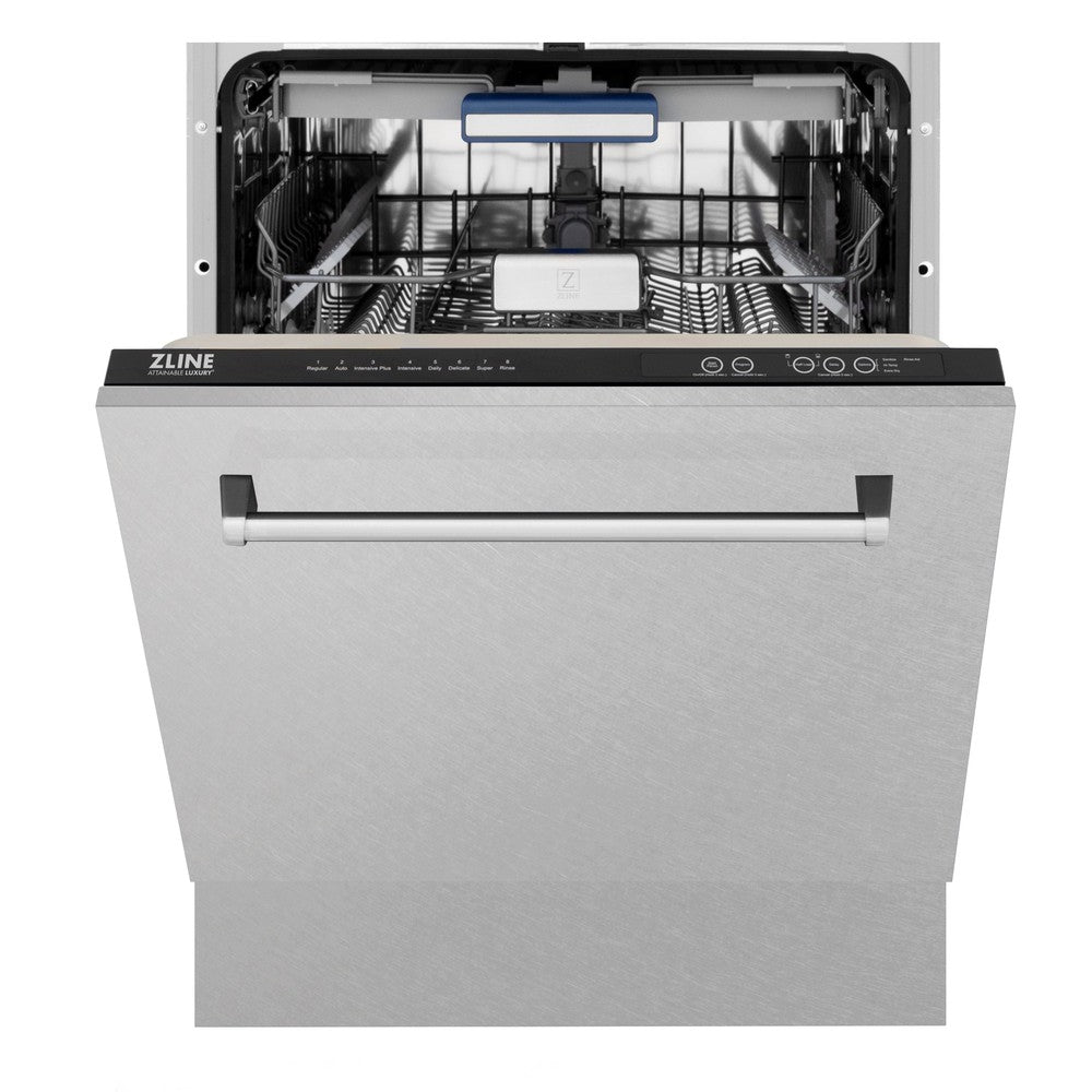 ZLINE 48 in. Kitchen Package with DuraSnow Stainless Dual Fuel Range, Ducted Vent Range Hood and Tall Tub Dishwasher (3KP-RASRH48-DWV)