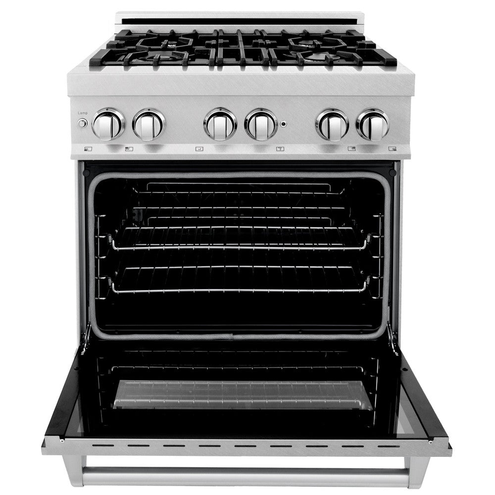 ZLINE 30 in. 4.0 cu. ft. Dual Fuel Range with Gas Stove and Electric Oven in All Fingerprint Resistant Stainless Steel (RAS-SN-30)