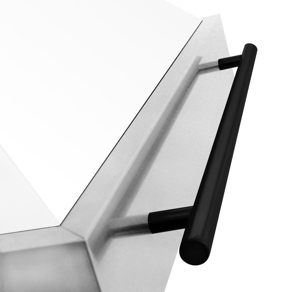 ZLINE Autograph Edition 48 in. Fingerprint Resistant Stainless Steel Range Hood with White Matte Shell and Accented Handle (8654SNZ-WM48)