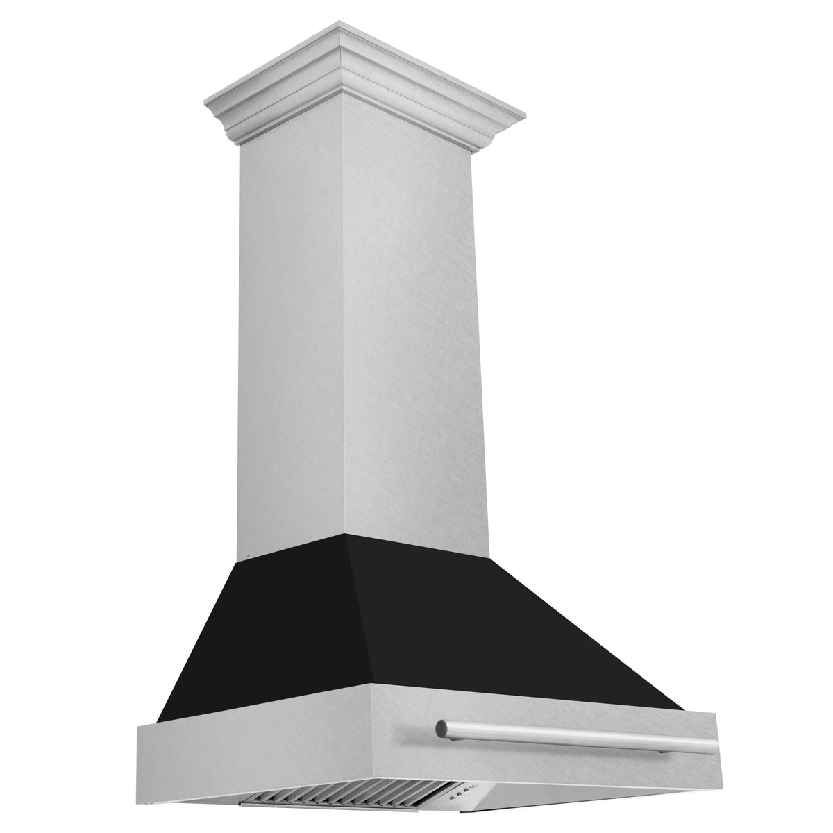 ZLINE 30 in. Fingerprint Resistant Satin Stainless Steel Range Hood with Color Shell Options (8654SNX-30) Black Matte