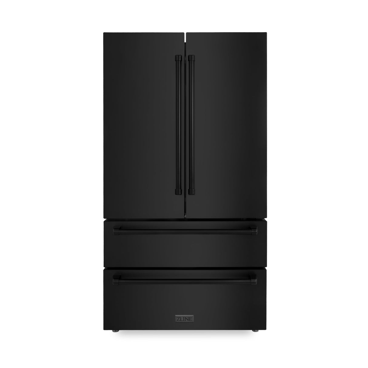 ZLINE Kitchen Package with Refrigeration, 36 in. Black Stainless Steel Gas Stovetop, 36 in. Convertible Vent Range Hood, 30 in. Double Wall Oven, and 24 in. Tall Tub Dishwasher (5KPR-RTBRH36-AWDDWV)