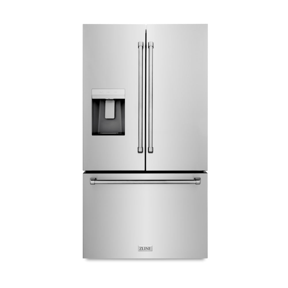 ZLINE 36 in. 28.9 cu. ft. Standard-Depth French Door External Water Dispenser Refrigerator with Dual Ice Maker in Fingerprint-Resistant Stainless Steel (RSM-W-36)