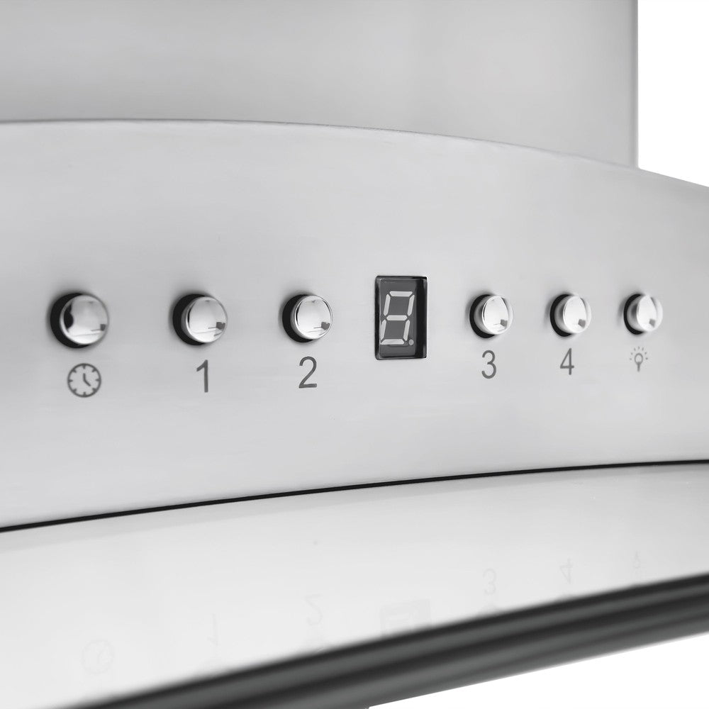 ZLINE Island Mount Range Hood in Stainless Steel with Built-in CrownSound Bluetooth Speakers (GL9iCRN-BT)