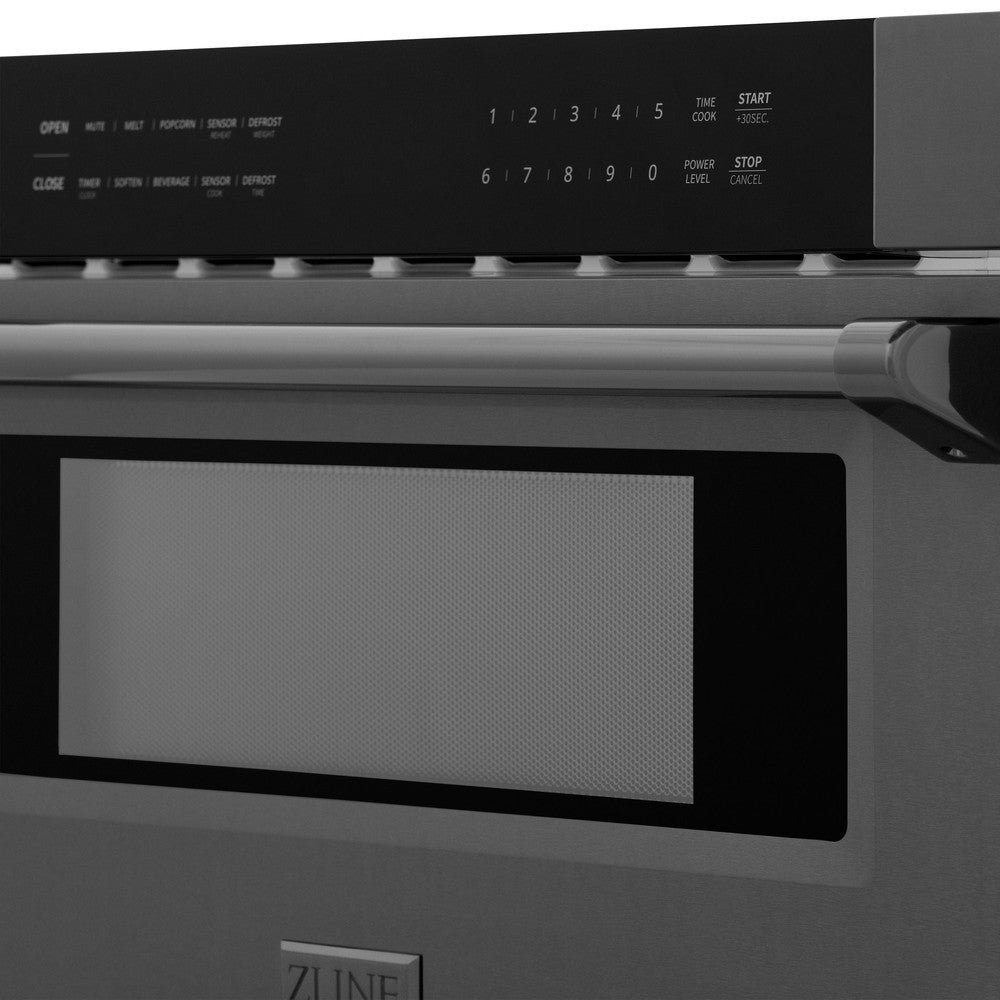 ZLINE 30 in. 1.2 cu. ft. Black Stainless Steel Built-In Microwave Drawer (MWD-30-BS)