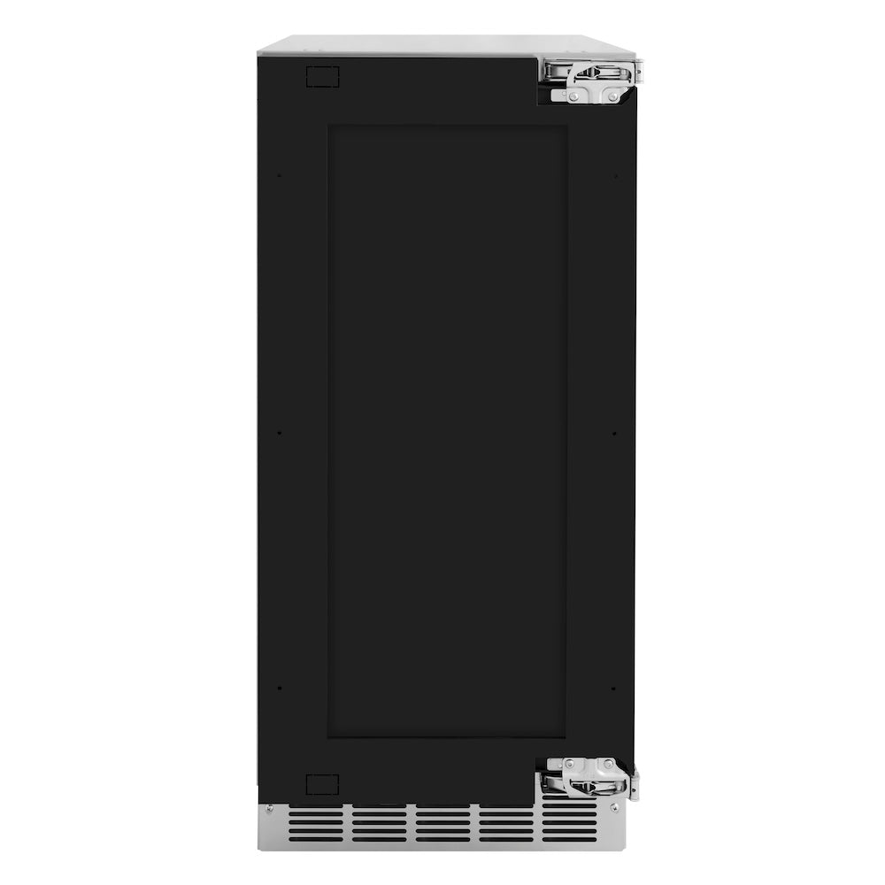 ZLINE Autograph Edition 15 in. Touchstone Clear Cube Ice Maker with Drain Pump and Panel Ready Door with Matte Black Handle (ICCDPZ-15-MB)