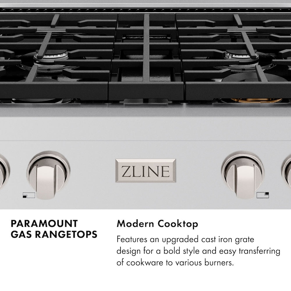 ZLINE 30 in. Paramount Gas Rangetop with 4 Burners and Porcelain Cooktop in Stainless Steel (SRT30)