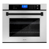 ZLINE Autograph Edition 30 in. Electric Single Wall Oven with Self Clean and True Convection in Stainless Steel and Matte Black Accents (AWSZ-30-MB)